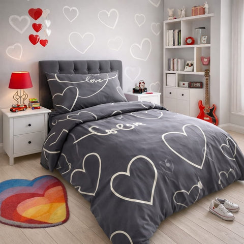 Love and Hearts Kids Bedsheet - The Linen House