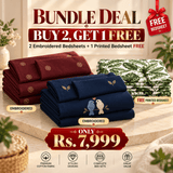 Love Birds Royale Bundle – 3 Embroidered Bedsheet-King - The Linen House
