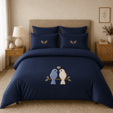 Love Birds Royale Bundle – 3 Embroidered Bedsheet-King - The Linen House