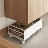 Low-Profile Hidden Storage Rolling Shoe Rack - The Linen House
