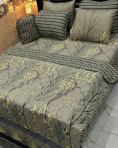 Luxe Satin Touch 7Pc Printed Comforter Set - The Linen House