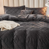 "Luxurious Velvet Pinch Pleat Duvet Set" - The Linen House
