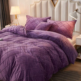 "Luxurious Velvet Pinch Pleat Duvet Set" - The Linen House