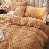 "Luxurious Velvet Pinch Pleat Duvet Set" - The Linen House