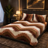 Luxury Abstract Wave Pattern Fleece Bedsheet - The Linen House