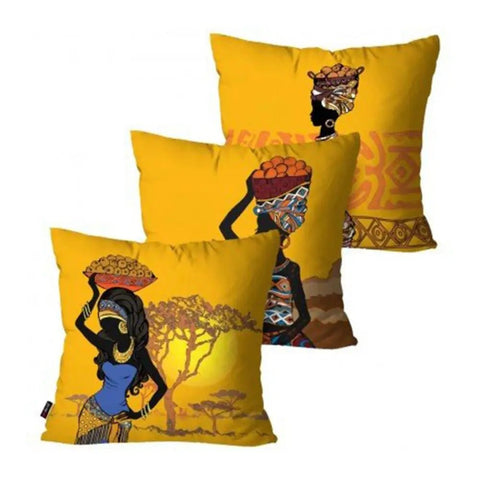 Luxury African Art Cushion Covers (Pack of 3) - The Linen House