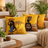 Luxury African Art Cushion Covers (Pack of 3) - The Linen House