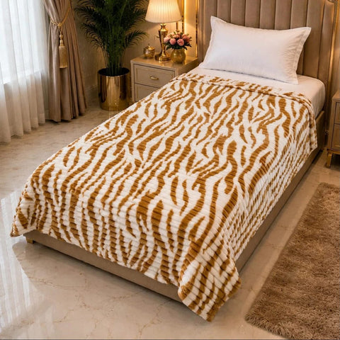 Luxury Animal Print Single Fleece Blanket - The Linen House