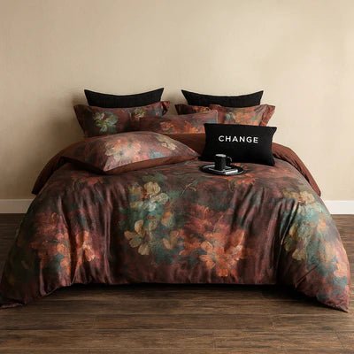 Luxury Artistic Floral Duvet Set – Elegant Bedroom Statement - The Linen House