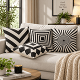 Luxury Black & White Cushion Covers (Pack of 4) - The Linen House