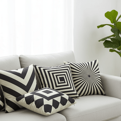 Luxury Black & White Cushion Covers (Pack of 4) - The Linen House