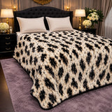 Luxury Black & White Faux Fleece Blanket - The Linen House
