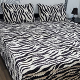 Luxury Black & White Zebra Fleece Bedsheet - The Linen House