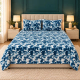 Luxury Blue & White Tie-Dye Fleece Bedsheet Set - The Linen House