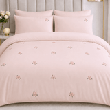 Luxury Blush Pink Embroidered Duvet Set - The Linen House