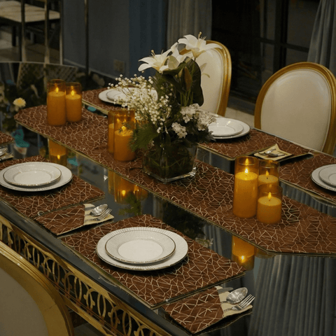 Luxury Brown & Gold Table Setting Set - The Linen House