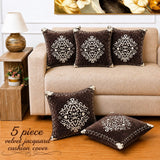 Luxury Brown Velvet Cushion Cover(Pack of 5) - The Linen House