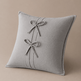 Luxury Cotton Cushion Cover with Double Bow Design - The Linen House
