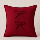 Luxury Cotton Cushion Cover with Double Bow Design - The Linen House