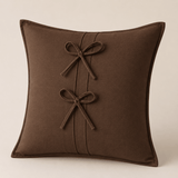 Luxury Cotton Cushion Cover with Double Bow Design - The Linen House