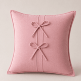 Luxury Cotton Cushion Cover with Double Bow Design - The Linen House
