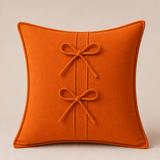 Luxury Cotton Cushion Cover with Double Bow Design - The Linen House