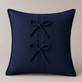Luxury Cotton Cushion Cover with Double Bow Design - The Linen House