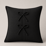 Luxury Cotton Cushion Cover with Double Bow Design - The Linen House