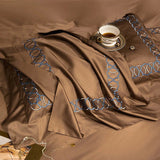 Luxury Cotton Satin Circle Embroidered Duvet Set - The Linen House