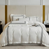 Luxury Cotton Satin Circle Embroidered Duvet Set - The Linen House