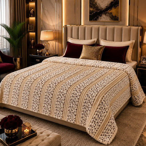 Luxury Cream Fleece Blanket - The Linen House