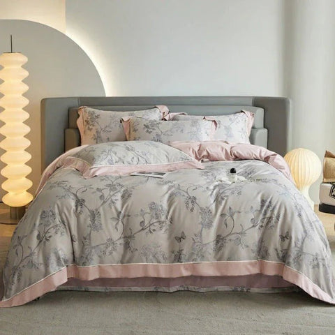 Luxury Digital Printing Flowers & Plants Duvet Set – Elegant Bedroom Statement - The Linen House