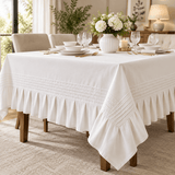 Luxury Dining Table Cloth | Pleated & Textured Design - The Linen House