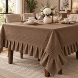 Luxury Dining Table Cloth | Pleated & Textured Design - The Linen House