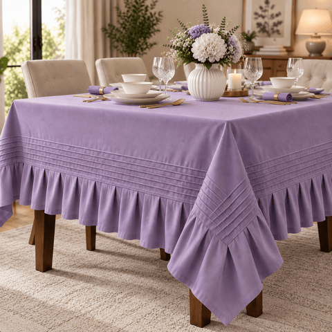 Luxury Dining Table Cloth | Pleated & Textured Design - The Linen House