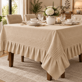 Luxury Dining Table Cloth | Pleated & Textured Design - The Linen House