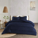 Luxury Duvet Set With Pom Pom Lace - The Linen House