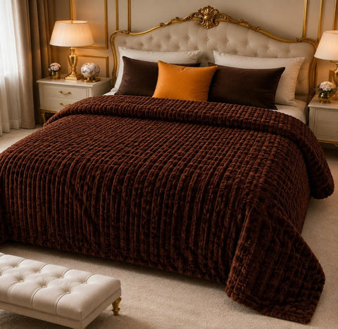 Luxury Faux Rabbit Fur Blanket - The Linen House