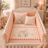 Luxury Flamingo Nursery Baby Cot Set - The Linen House