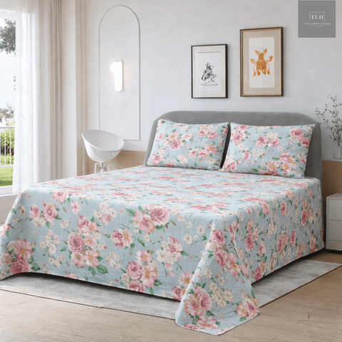 Luxury Floral Printed Bedsheet (3pcs) - The Linen House
