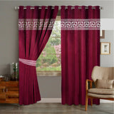Luxury Geometric Embroidered Curtain Pair (Pack of 2) - The Linen House
