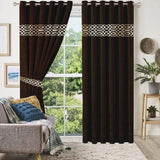 Luxury Geometric Embroidered Curtain Pair (Pack of 2) - The Linen House