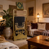 Luxury Gold Metal Prayer Mat Stand with Qur’an Holder & Tasbih Hook - The Linen House