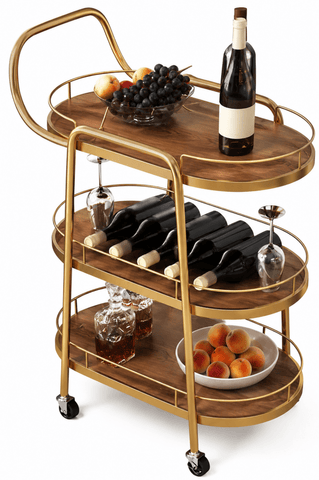 Luxury Gold Tea & Drink Serving Trolley - The Linen House