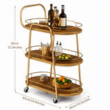 Luxury Gold Tea & Drink Serving Trolley - The Linen House