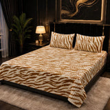 Luxury Golden Tiger Print Fleece Bedsheet - The Linen House