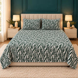 Luxury Green & White Zebra Fleece Bedsheet Set - The Linen House