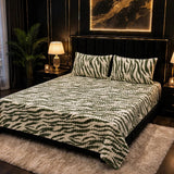 Luxury Green Zebra Print Fleece Bedsheet - The Linen House