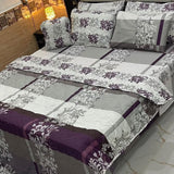 Luxury Grey & Plum Floral 7Pc Bedspread Set - The Linen House
