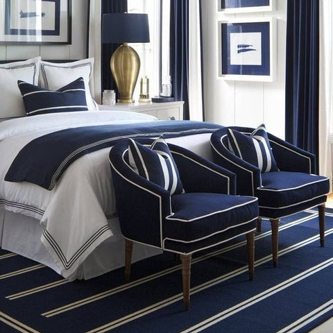 Luxury Hotel Linen - Tetra line Baratta Duvet Set With Bedrunner - The Linen House